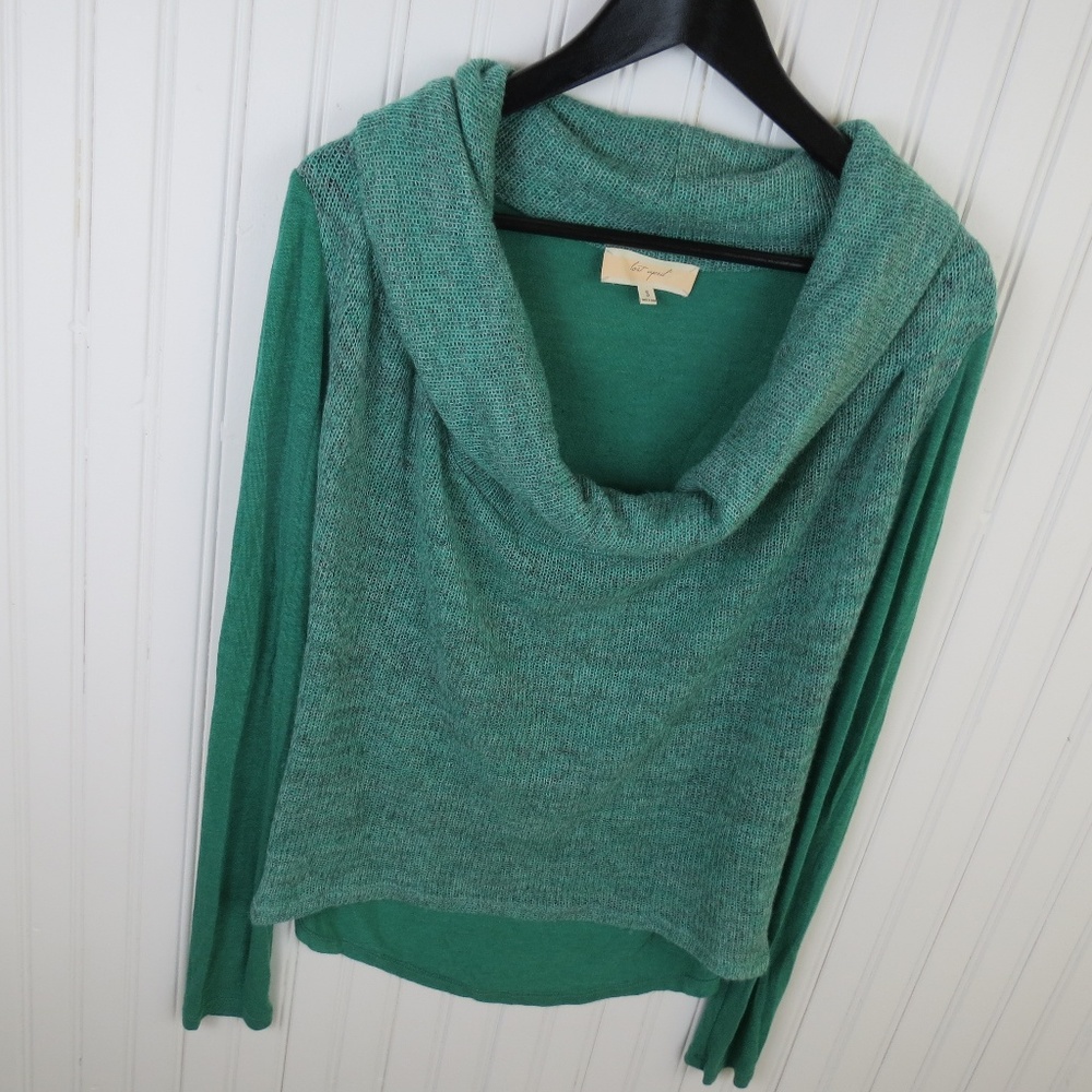 Lost April Cowl Neck Loose Knit Top Small
